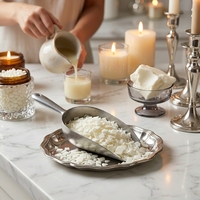 Flocons de cire de soja 100% naturelle pure pour la fabrication de bougies sans fumée, matière première artisanale, vente en gros 25kg