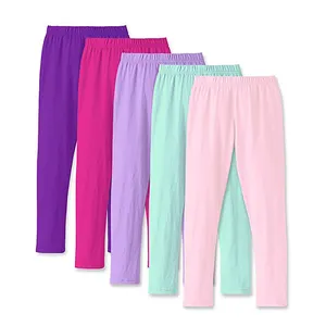 Nova Chegada Moda Cores Sólidas Lápis Calças Cute Kids Leggings Calças Casuais Calças Meninas Meninas Leggings Apertados