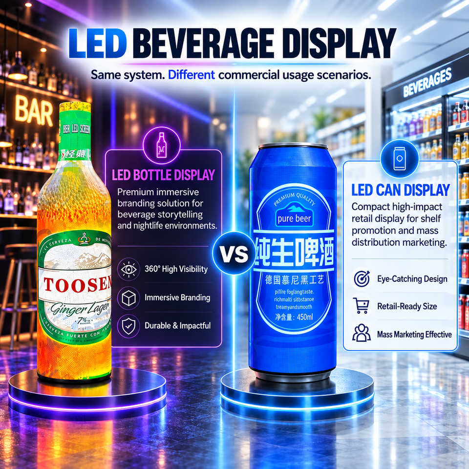 Custom Beer Bottle Shaped LED Advertising Display Full Color Digital ...