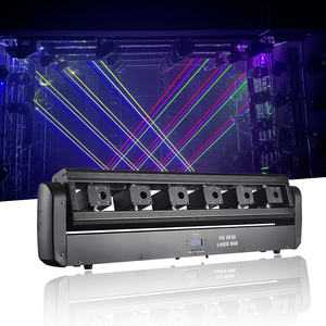 QSE Lighting Novedad: Luz de Cabeza Móvil DMX512 de Aluminio con 6 Ojos Láser Giratorios y Flecha, Color RGB Completo, para Almacenes - Product Image 1