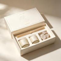 Carton d'emballage écologique en carton ondulé rigide recyclé, à fentes, avec laminage mat et revêtement UV, pour bougies parfumées et produits de parfumerie