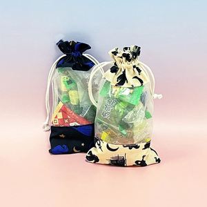 Halloween  Personnalisé  Pochette en coton et en organza Emballage de bonbons Sac à cordon pour bonbons - Product Image 2
