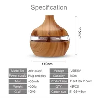 300ML 7 Couleurs LED Lumières Diffuseur d'huiles essentielles USB Humidificateur d'air domestique