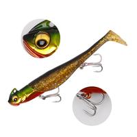 Ensemble de leurres souples vibrants type shad, coulants, 23g/37g, appâts de pêche pour brochet et black-bass, avec hameçons jig