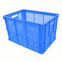 Caisses en plastique empilables et ventilées pour fruits et légumes, de couleur bleue, fabriquées par le fabricant OEM