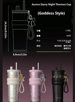 Termo de Acero Inoxidable con Revestimiento Cerámico de Alta Calidad, Taza de Doble Pared de Lujo Ligero para Mujer, Portátil con Ventosa, de Alta Gama