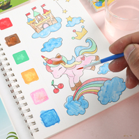 Juegos de Libros para Colorear y Pintar con Acuarelas para Niños, Impresión Personalizada, Encuadernación en Espiral, Papel de Arte para Dibujar, Regalo