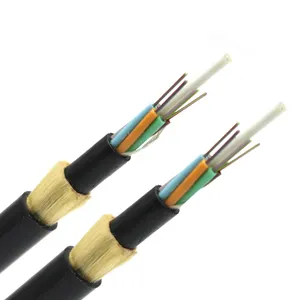 De adss de fibra óptica cable hilo de aramida con doble LLPE chaqueta 24core 48core 72core 96 hilos aérea instalación