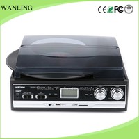 Tourne-disque multifonction OEM avec lecteur CD/cassette/radio AM FM, encodage USB/SD, lecteur de disques vinyles 3 vitesses avec télécommande