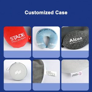 Own Factory Custom Logo Packaging Portable High Support <b>Memory</b> Foam Travel Pillow with Hoodie Airplane U Shaped Neck Pillow 80 - Product Image 2