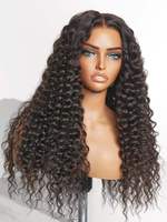 Perruques en cheveux humains vierges transparentes HD 13x4 Lace Front sans colle, à ondulations profondes, pour femme