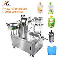 Machine de remplissage automatique électrique à double tête pour sachets à bec verseur (doypack) de 50 à 5000 g, pour jus et liquides détergents
