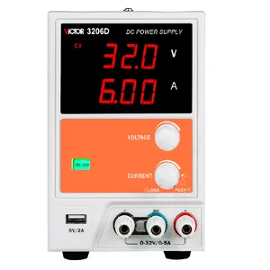 VICTOR 3206D 3 LED display bench DC switching power supply 32V 6A Adjustable voltage / Current AC220V Switching code type