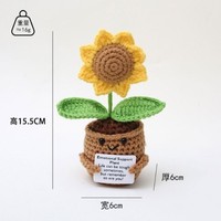 Dekorasi Meja Bunga Matahari Rajutan dan Lily of the Valley, Hadiah Positif Terbaik untuk Hari Ibu, Ulang Tahun, Wisuda, untuk Teman Kerja, Dekorasi Rumah