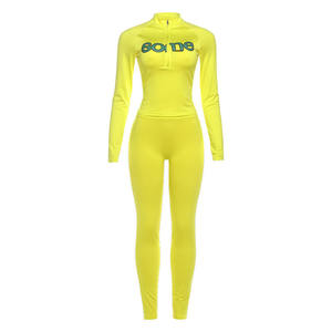 Женский комплект из 2 предметов с принтом букв, повседневный спортивный укороченный топ на молнии и шорты, уличная одежда, эластичные узкие уличные костюмы - Product Image 6