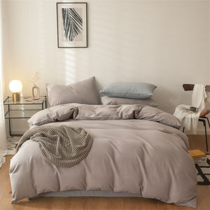 Nouvelle conception, housse de <span class=keywords><strong>couette</strong></span> en gaze imprimée 100% coton, 200TC, style américain, ensemble de literie 4 pièces, taille king, volants, anti-acariens - Product Image 2