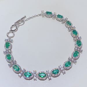 Pulsera de Esmeralda Pura, Piedra en Bruto Colorida, Corte de Precisión, Selección de Regalo para Coleccionistas, Adornos de Diamantes, Engaste de Piedra Central - Product Image 5