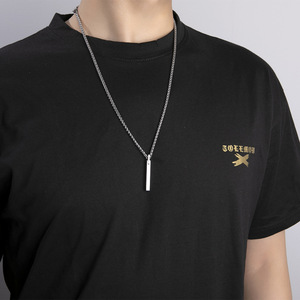 Trendy <b>tungsten</b> steel pendant for men, niche design, high-end feel, scratch-resistant <b>tungsten</b> gold necklace, jewelry manufactur - Product Image 3