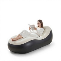 Chaise longue gonflable incurvée en PVC floqué, canapé inclinable portable pour salon, camping, parc