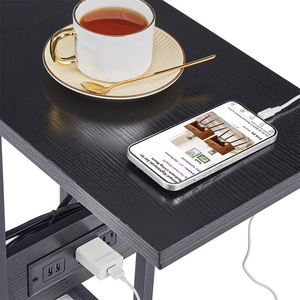 <strong>Multi</strong>-<strong>Functional</strong> Living Room Bedroom Home Organization Space-Saving C-Shaped End <strong>Table</strong> W/ USB Charging Station Sofa Side <strong>Table</strong> - Product Image 6