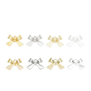 Copper Plated Bow Pendant 12mm For Earring Making Jewelry Findings Components DIY Craft Accessories - Product Image 5