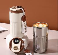 Tasse à café isotherme en acier inoxydable 316 avec logo personnalisé, gobelet de voyage avec couvercle affichant la température