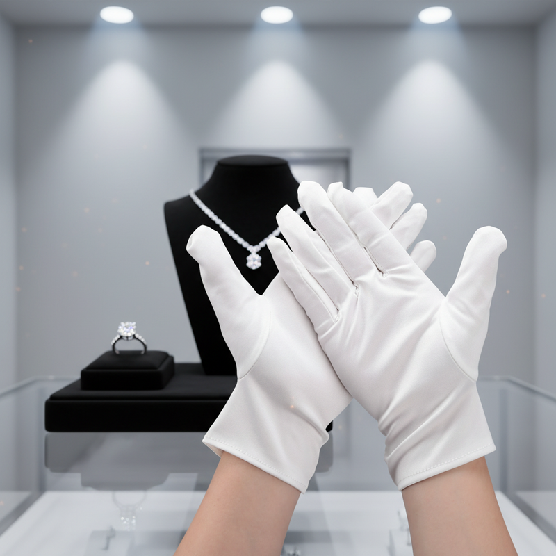Microfiber Dust Free White Gloves for