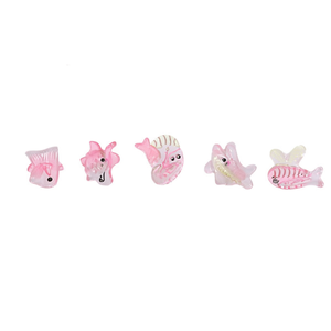 Barrettes pour enfants Série Océan, motif animaux marins, rose, plastique transparent, style dessin animé, usage quotidien, haute qualité 48301 - Product Image 1