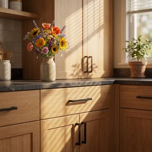 OEM Modern 2026 Flat Matt <strong>Black</strong> Zinc Alloy 128/160/192/320mm Kitchen Cabinet Wardrobe Dresser <strong>Drawer</strong> Furniture Handle Pull - Product Image 3