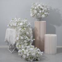Kit Bunga Artificial Seri Baby Breath Baru, Bola Bunga dan Rangkaian Bunga untuk Latar Belakang Panggung Pernikahan, Dekorasi Meja, dan Lorong