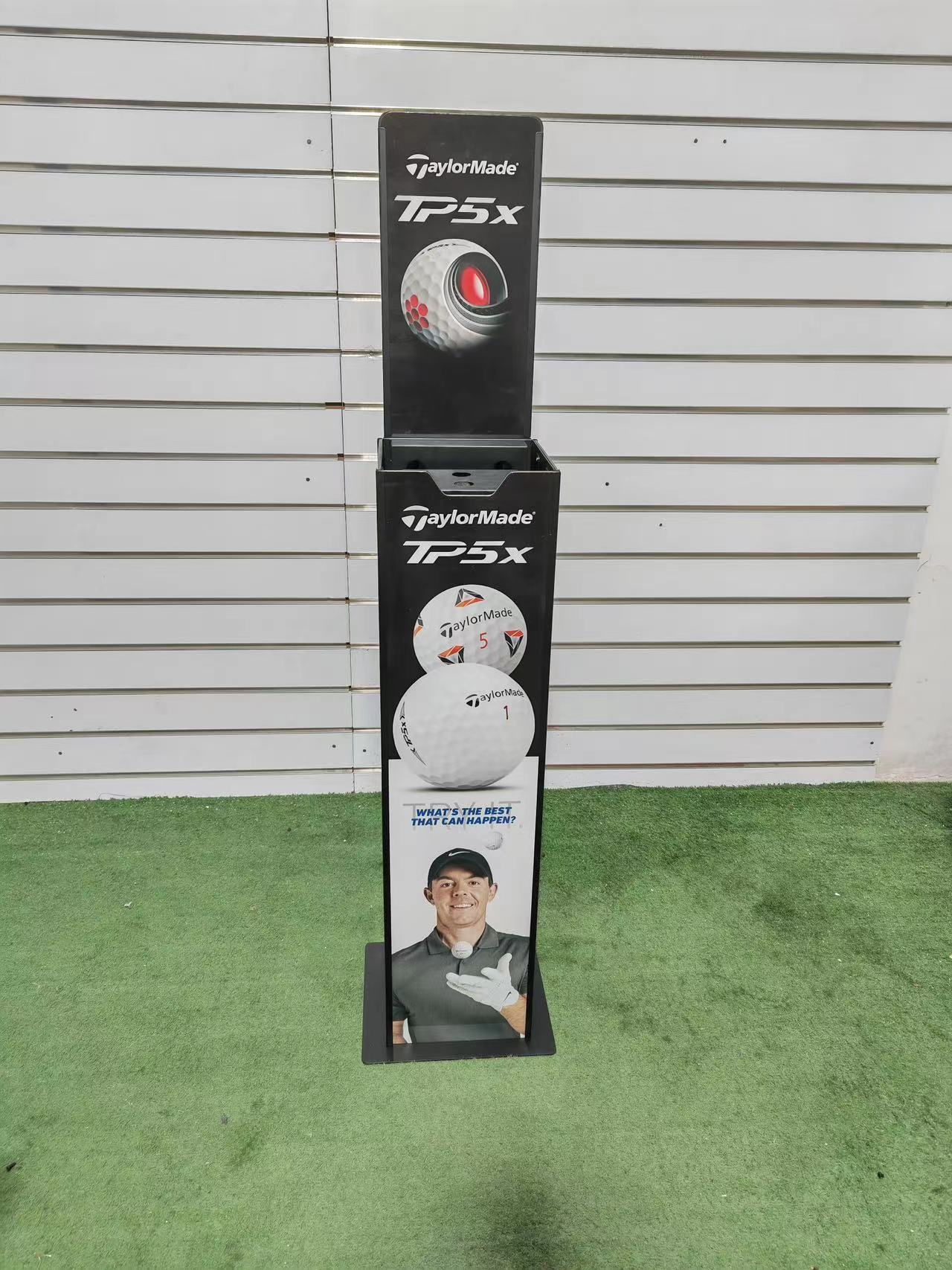 Golf Ball Lift Bucket Automatic Storage Bin, Featuring a Black square Metal Display Rack with a Spring Mechanism. — view 2