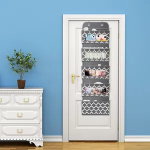 Over Door Hanging Organizer Wall Mount Storage Clear Window And PVC Pocket For Storage Cosmetics Stationery Sundries