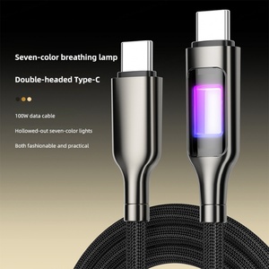 Cable de Datos Tipo-C de Alta Calidad con Luz LED Intermitente, Cable de Carga Rápida de 5A PD100W para Teléfono y Portátil - Product Image 3