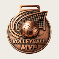 Médailles sportives personnalisées, prix d'usine, faible MOQ, alliage de zinc, plaqué or 3D, trophée de compétition, médaille de volley-ball