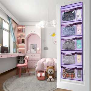 Organisateur de placard hebdomadaire en tissu pour enfants, suspendu, pour vêtements scolaires du lundi au vendredi, pour bijoux et outils - Product Image 4