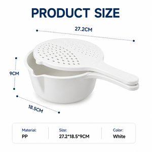 Hardware Tools Multifunctional Microwave Strainer Bowl With Microwave <b>Colander</b> Container Steam and Drain Bowl for Pasta Cooking - Product Image 1