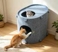 Maison pour chat en feutre épais, pliable, lavable, lit pour chat d'intérieur, niche confortable pour petits chats et chatons, OEM