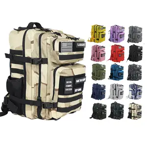 900D Tas Ransel Taktis Oxford, Multi Warna Molle Assault, Tas Trekking, Ransel Taktis 25L 45L