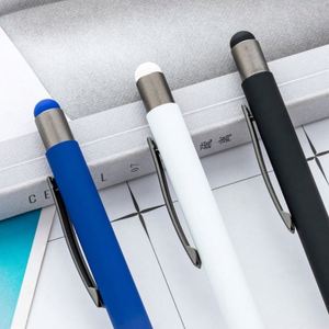 Wholesale Custom Logo 1.0Mm Wood-Grain Ballpoint Multi-Color Retractable Aluminum Bar <b>Pens</b> With Touchscreen Functionality - Product Image 2