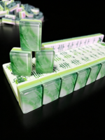 En gros, en stock, nouveau jeu de Mahjong de voyage personnalisé, 160 tuiles de Mahjong américaines de luxe en acrylique vert gravé à 4 couches