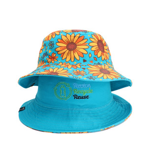 Chapeau Bob Réversible Écologique OEM ODM avec Impression Personnalisée, Logo Brodé, Protection UPF50+, Motif Feuille, Idéal Cyclisme, Pêche, Plage et Activités de Plein Air - Product Image 4