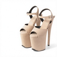 Autres sandales sexy à plateforme de 20 cm, style européen et américain, pour boîte de nuit, défilé, danse sur barre, avec bride à boucle et semelle extérieure en caoutchouc