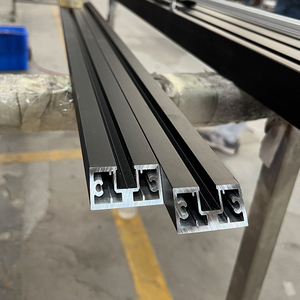 Khung Con Lăn Cửa Trượt Bằng Nhôm Kính Màu Đen Phụ Kiện Khóa Cửa Kính Đóng Mềm Đồng Bộ Phụ Kiện Cửa Trượt - Product Image 2