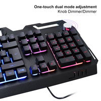 Clavier mécanique de jeu à 104 touches RGB filaire de bureau avec souris LED casque Combo pour ordinateur PC