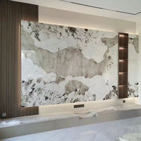 Panel Dinding PVC Gaya Modern 1220*2440 MM, Papan Marmer UV Glossy, Kedap Suara, Tahan Air, Tahan Api, Fluoresen, untuk Kamar Mandi dan Ruang Makan