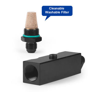 Filtre à carburant en aluminium pour le marché secondaire automobile, interface 1/8 NPT, avec connecteur en plastique intégré 6AN, état neuf, média gaz, emballé dans un sac - Product Image 4