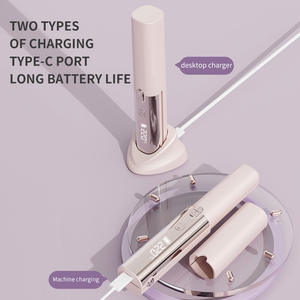 Lisseur de cheveux professionnel sans fil en céramique avec dents, personnalisable avec logo, électrique, portable et rechargeable - Product Image 3