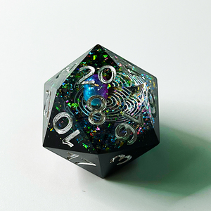 Juego completo hecho a mano de resina, dados de borde afilado, piezas de ópalo, juego de <span class=keywords><strong>tarot</strong></span> de dados poliédricos de galaxia - Product Image 6