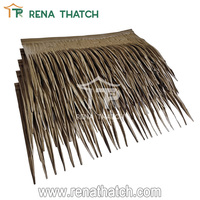 Toit de chaume synthétique imperméable et évalué aux UV Parasol de plage en chaume Tiki synthétique artificiel en forme de palapa en paille Paja Sintetica