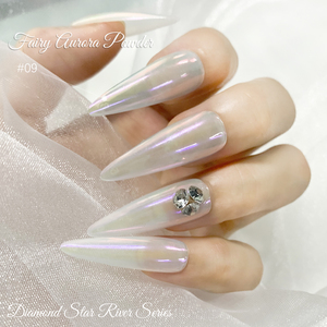 OEM/ODM Chrome Laser Nail Acrylic Powder Glossy <strong>Pearl</strong> Diamond Star Aurora Light Color <strong>River</strong> Metallic Mirror Glitter Fairy Powder